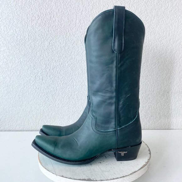Lane EMMA JANE Womens Cowboy Boots 8.5 Green Western Cowgirl Mid Calf Tall - Picture 4 of 11